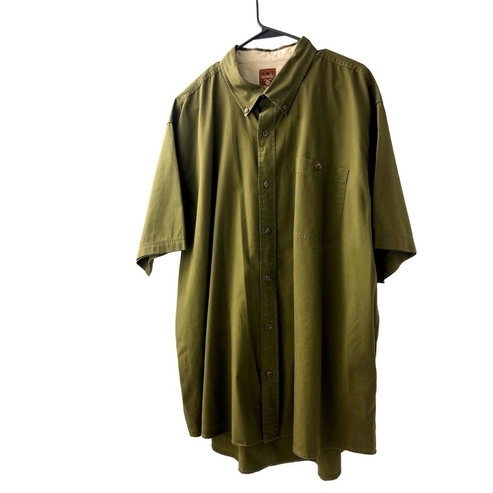 RedHead Button Down Olive Green Short Slve. Roomy Comfort Casual Career Wear 2XL